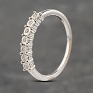 Pre-Owned 9ct White Gold 0.07ct Brilliant Cut Diamond Half Eternity Ring 41383021