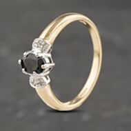 Pre-Owned 9ct Yellow Gold Sapphire & 0.03ct Diamond Dress Ring 41383039
