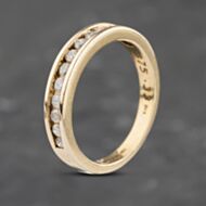Pre-Owned 9ct Yellow Gold 0.33ct Diamond Channel Set Half Eternity Ring 41383051