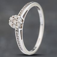 Pre-Owned 9ct White Gold 0.23ct Brilliant Cut Diamond Cluster Ring 41383090