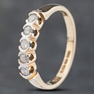 Pre-Owned 9ct Yellow Gold 0.25ct Brilliant Cut Diamond Half Eternity Ring 41383096