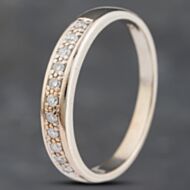 Pre-Owned 9ct White Gold 0.11ct Brilliant Cut Diamond Half Eternity Ring 41383097