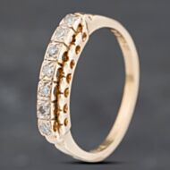 Pre-Owned Vintage 9ct Yellow Gold 0.14ct Brilliant Cut Diamond Half Eternity Ring 41383100