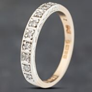 Pre-Owned Vintage 9ct Yellow Gold 0.18ct Diamond Half Eternity Ring 41383101