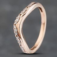 Pre-Owned 9ct Rose Gold 0.10ct Brilliant Cut Diamond Half Wishbone Ring 41383106