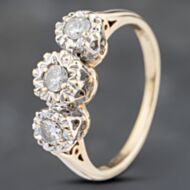 Pre-Owned 9ct Yellow Gold 0.25ct Diamond Three Stone Ring 41383108