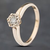 Pre-Owned 9ct Yellow Gold 0.10ct Brilliant Cut Diamond Solitaire Ring 41383115