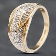 Pre-Owned 9ct Yellow Gold 0.10ct Brilliant Cut Diamond Pave Style Dress Ring 41383121