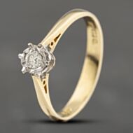 Pre-Owned 18ct Yellow Gold 0.10ct Brilliant Cut Diamond Solitaire Ring 41383125