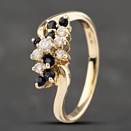 Pre-Owned 14ct Yellow Gold Sapphire & Diamond Dress Ring 41383158