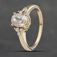 Pre-Owned 9ct Yellow Gold Kunzite & 0.12ct Diamond Dress Ring 41383164