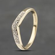 Pre-Owned 9ct Yellow Gold Diamond Half Wishbone Ring 41383173