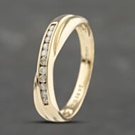 Pre-Owned 9ct Yellow Gold 0.15ct Diamond Crossover Channel Set Half Eternity Ring 41383180