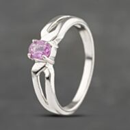 Pre-Owned 9ct White Gold Pink Sapphire Dress Ring 41383196