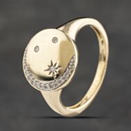 Pre-Owned 9ct Yellow Gold Diamond Moon And Stars Dress Ring 41383210