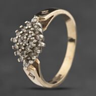 Pre-Owned 9ct Yellow Gold 0.25ct Diamond Cluster Ring 41383214