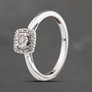 Pre-Owned 9ct White Gold 0.10ct Brilliant Cut Diamond Cluster Ring 41383216