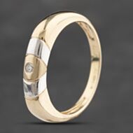 Pre-Owned 9ct Two Colour Gold 0.02ct Diamond Dress Ring 41383233