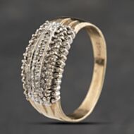 Pre-Owned 9ct Yellow Gold 0.25ct Diamond Five Row Ring 41383257