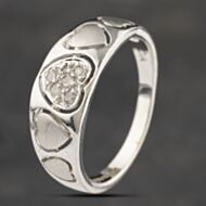 Pre-Owned 9ct White Gold 0.10ct Diamond Band Ring 41383268