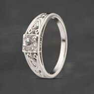 Pre-Owned 9ct White Gold Amethyst & Diamond Dress Ring 41383308