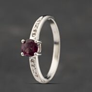 Pre-Owned 9ct White Gold Tourmaline & Diamond Dress Ring 41383313