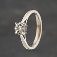 Pre-Owned 9ct White Gold 0.18ct Diamond Cluster Ring 41383315
