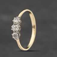 Pre-Owned Vintage Yellow Gold 0.35ct Diamond Three Stone Ring 41383336