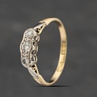 Pre-Owned Vintage Yellow Gold 0.20ct Diamond Three Stone Ring 41383337