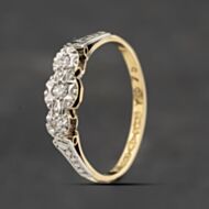 Pre-Owned Vintage Yellow Gold 0.10ct Diamond Three Stone Ring 41383344