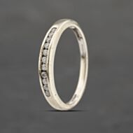Pre-Owned 9ct White Gold 0.17ct Brilliant Cut Diamond Channel Set Half Eternity Ring 41383376