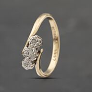 Pre-Owned Vintage Yellow Gold Brilliant Cut Diamond Twist Three Stone Ring 41383387