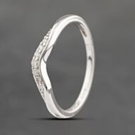 Pre-Owned 9ct White Gold 0.05ct Brilliant Cut Diamond Half Wishbone Ring 41383410