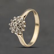 Pre-Owned 9ct Yellow Gold Diamond Cluster Ring 41383420