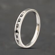 Pre-Owned 9ct White Gold Certificated 0.31ct Princess Cut Diamond Channel Set Half Eternity Ring 41383423