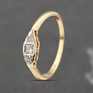 Pre-Owned Vintage Yellow Gold 0.15ct Diamond Three Stone Ring 41383429