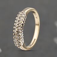 Pre-Owned 9ct Yellow Gold 0.20ct Diamond Two Row Ring 41383430