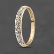 Pre-Owned 9ct Yellow Gold Diamond Pave Style Band Ring 41383450