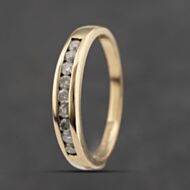 Pre-Owned 9ct Yellow Gold 0.25ct Diamond Channel Set Half Eternity Ring 41383460