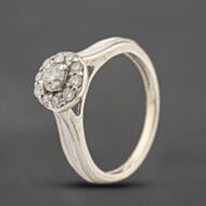 Pre-Owned 9ct White Gold 0.45ct Brilliant Cut Diamond Round Halo Ring 41383511