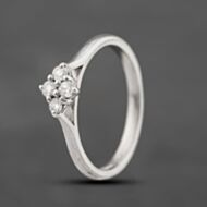 Pre-Owned 9ct White Gold 0.16ct Brilliant Cut Diamond Boat Shaped Four Stone Ring 41383512