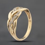 Pre-Owned 9ct Yellow Gold 0.10ct Brilliant Cut Diamond Openwork Lattice Design Dress Ring 41383517