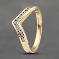 Pre-Owned 9ct Yellow Gold 0.15ct Brilliant Cut Diamond Wishbone Ring 41383561