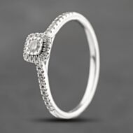 Pre-Owned 9ct White Gold 0.25ct Brilliant Cut Diamond Halo Ring 41383562