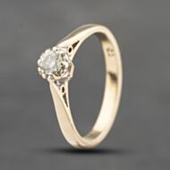 Pre-Owned 9ct Yellow Gold 0.25ct Brilliant Cut Diamond Solitaire Ring 41383566