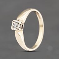Pre-Owned 9ct Yellow Gold 0.05ct Brilliant Cut Diamond Solitaire Ring 41383583