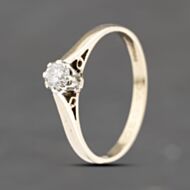 Pre-Owned 9ct Yellow Gold 0.17ct Brilliant Cut Diamond Solitaire Ring 41383585