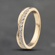 Pre-Owned 9ct Yellow Gold Diamond Shaped 3.6mm Wedding Ring 41383604