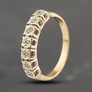 Pre-Owned Vintage 9ct Yellow Gold Diamond Half Eternity Ring 41383608