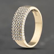 Pre-Owned 9ct Yellow Gold 0.50ct Brilliant Cut Diamond Four Row Ring 41383615